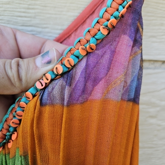 Anthropologie bl^nk London multicolor swing dress small petite SP PS - Picture 3 of 12